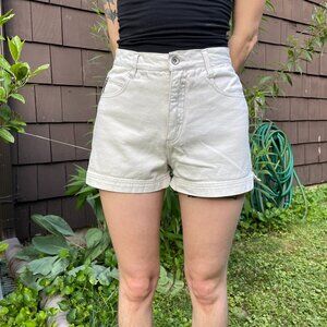 Vintage White Denim Shorts, Size 4, Adjustable Waist